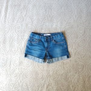 Girls short jean shorts w/ adjustable waist
